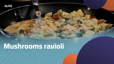 Mushrooms ravioli