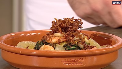 Prawns with hindiba