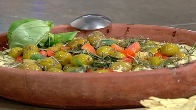 Hummus with Avocado and Olives