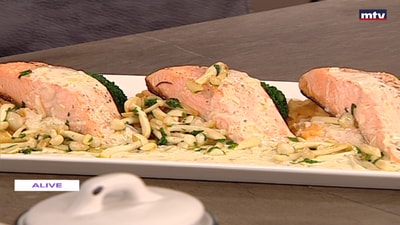 Salmon in mushroom sauce