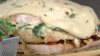 Cold Lasagna on Country Bread