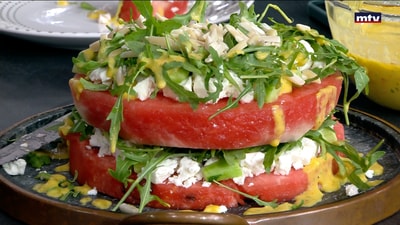 Watermelon with feta cheese