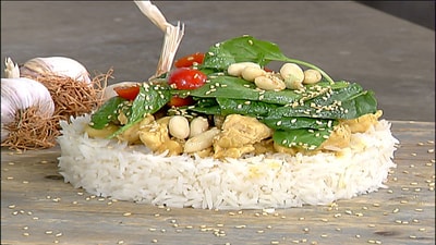 Chicken with peanut butter