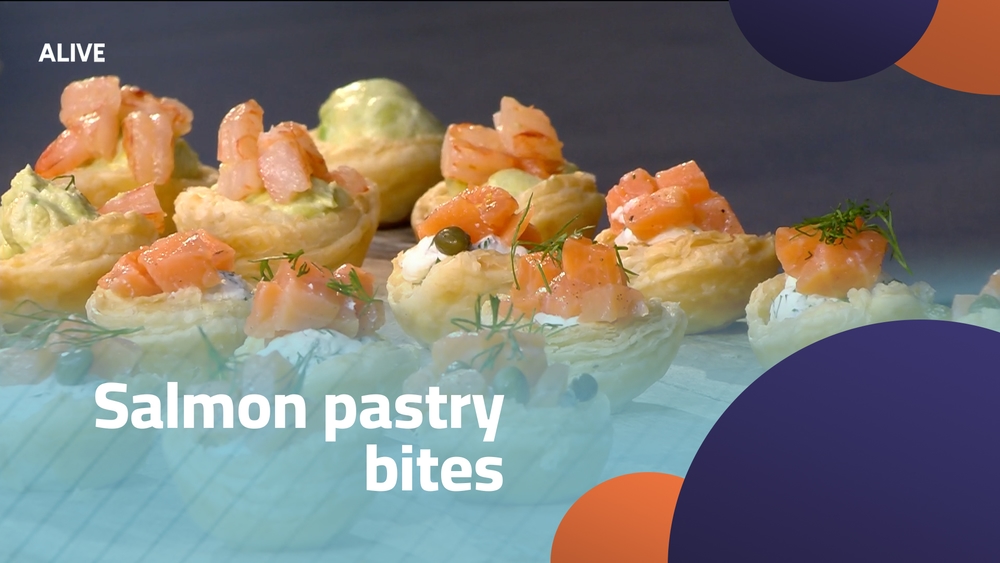 Salmon pastry bites