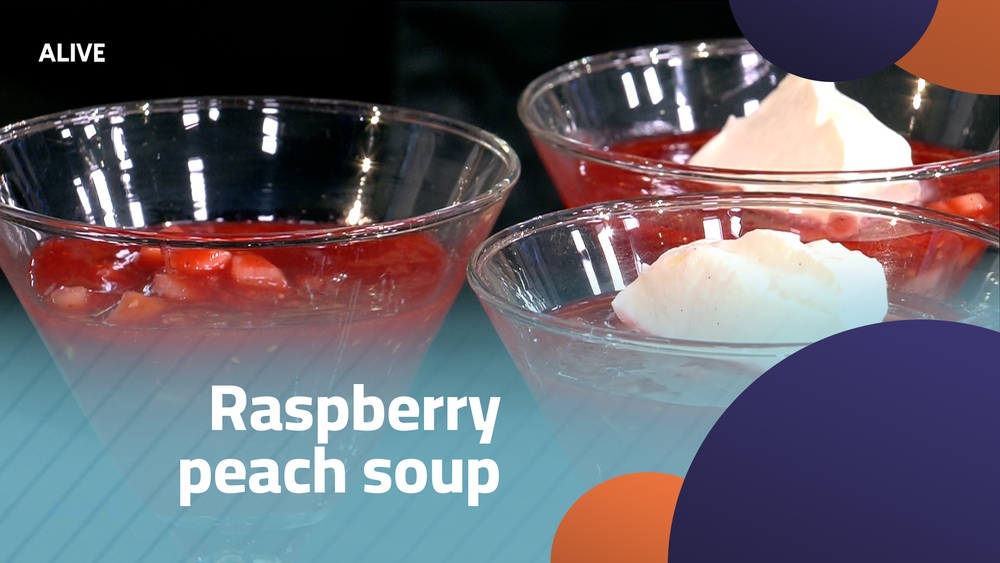 Raspberry peach soup