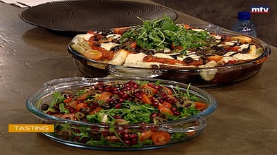 Pizza and Rocca Salad