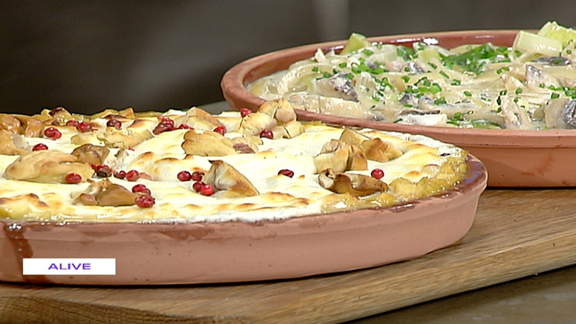فطر مع صلصة البيضاء