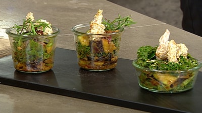 Quinoa salad with orange juice