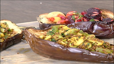 Eggplant with quinoa
