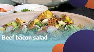 سلطة لحم بقري مقدد