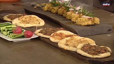 Manakish With Labneh - Lentil Kibbeh