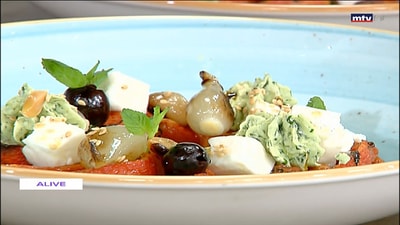 Bulgarian cheese and grilled tomato