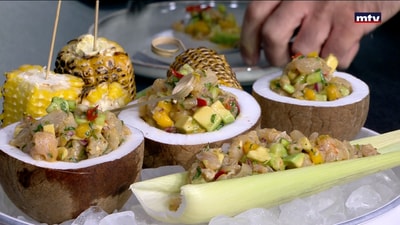 Fish tartare with coconut