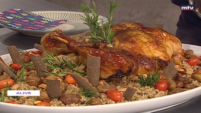 Turkey with almonds and pistachios