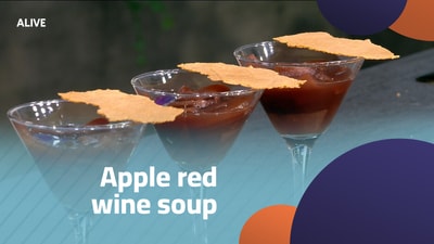 Apple red wine soup